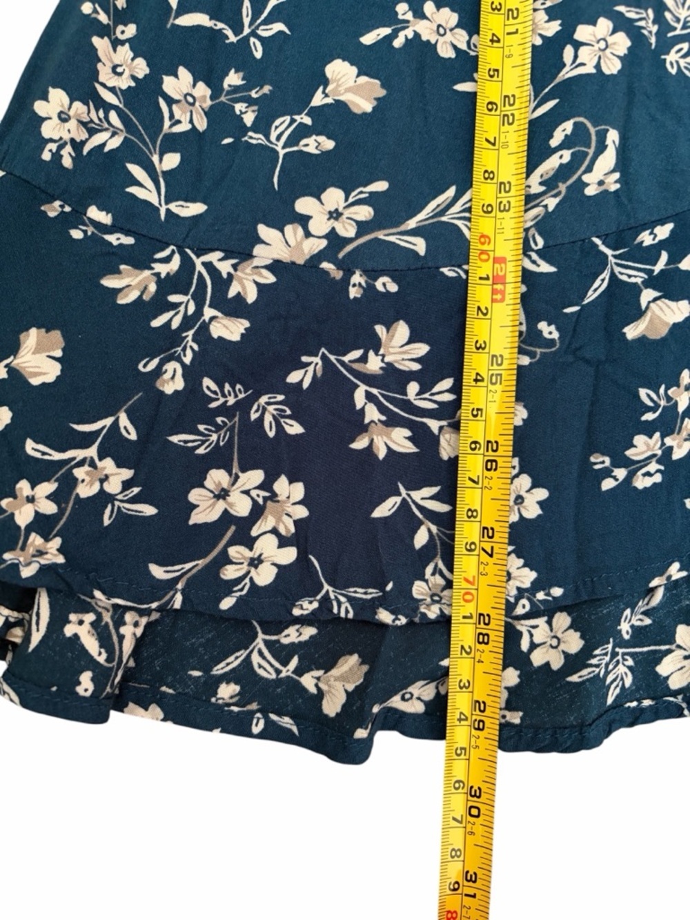 Boho Floral Wrap Mini Dress with Butterfly Sleeves Sz L - Picture 4 of 4